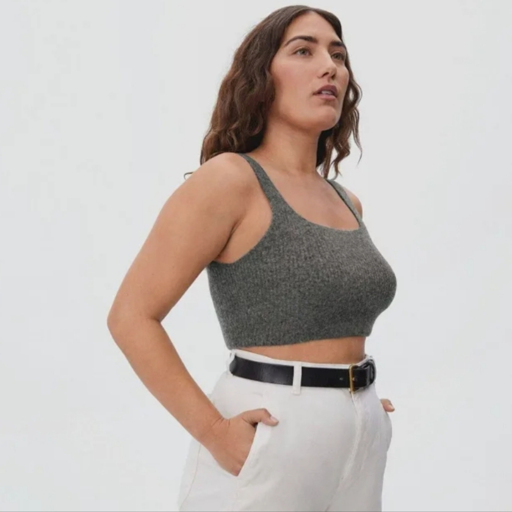 Everlane M Gray Wool Blend Crop Top NWTS